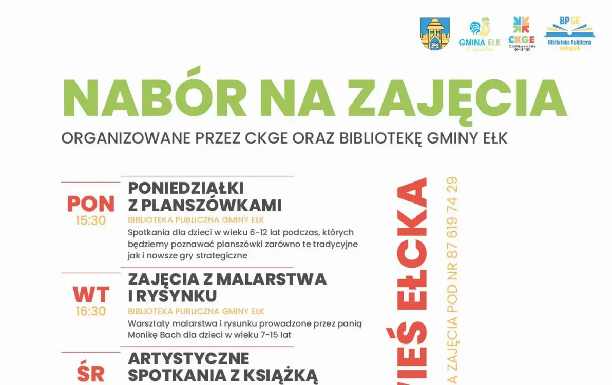 Zdjęcie do Zaproszenie na zajęcia w Bibliotece Gminy Ełk